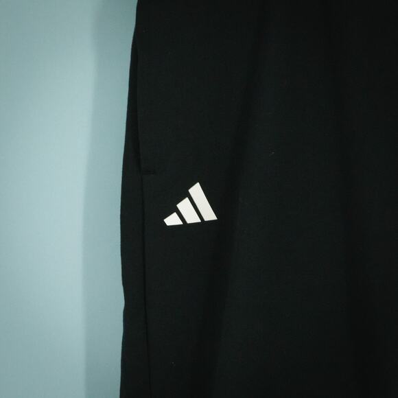 Adidas Men's Size XL Black Fleece Drawstring Pull On Jogger Knit Sweatpants A436 - Picture 2 of 8